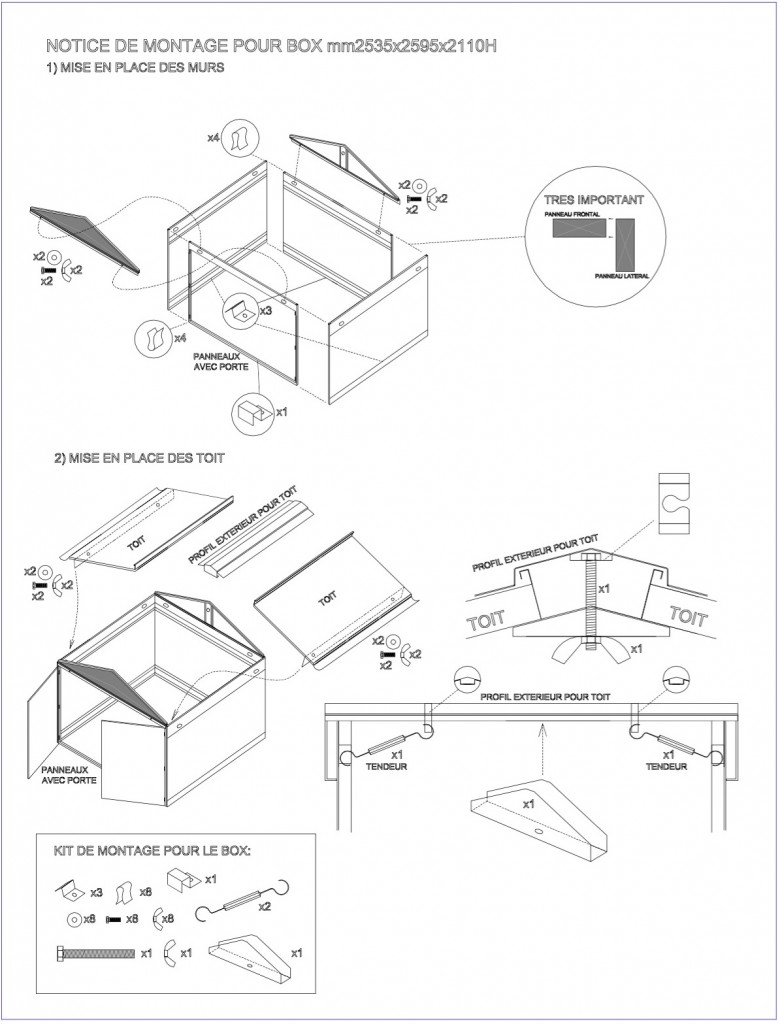 Notice de montage BOX 254x260x211